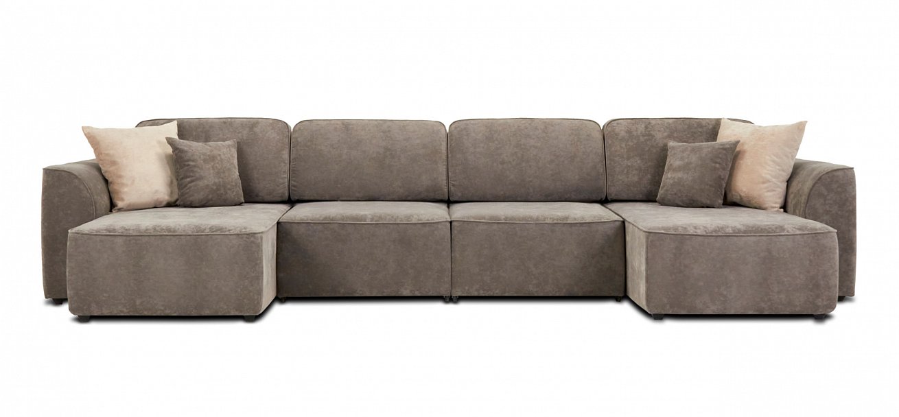 П-образный диван Кинг Модуль велюр Роял тауп