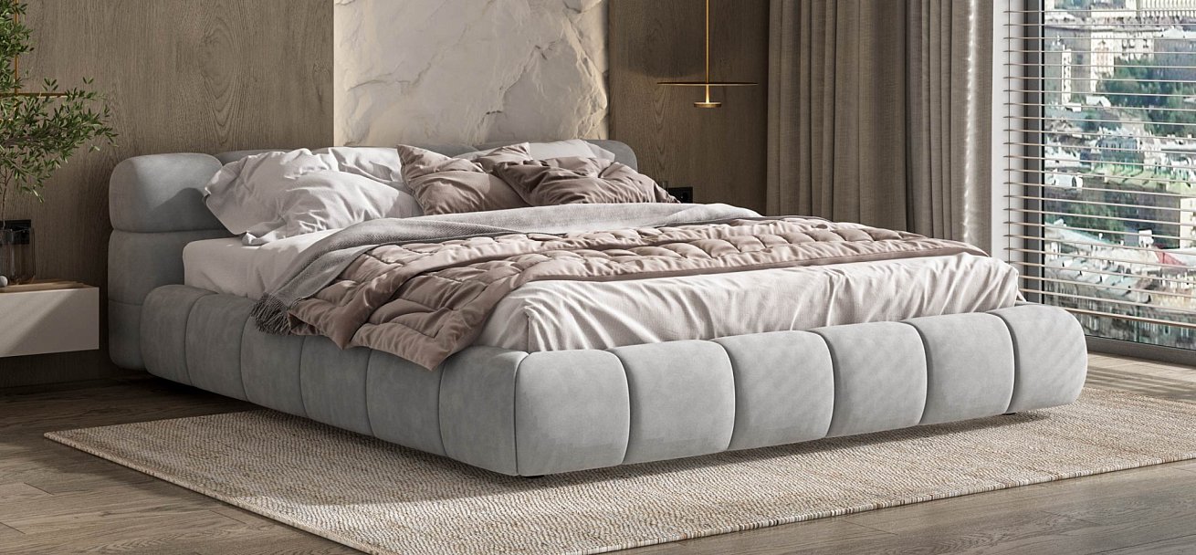 Босс Дрим Кровать+ПМ 180*200 велюр Монолит сталь