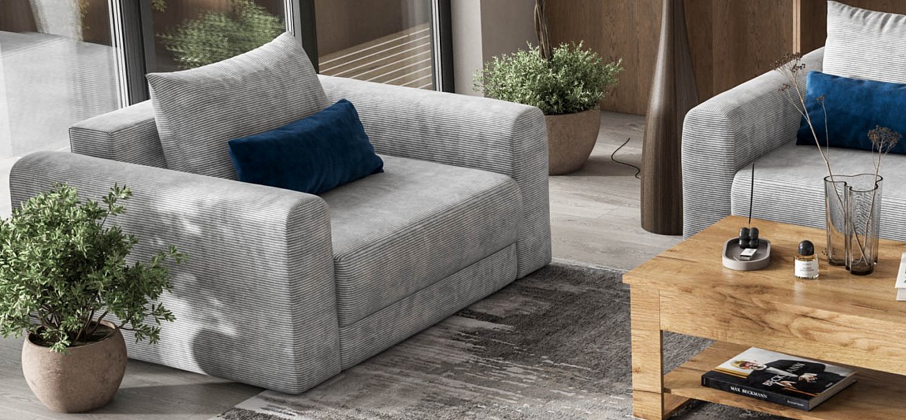 Кресло Ричмонд Модуль Вельвет Корд серый