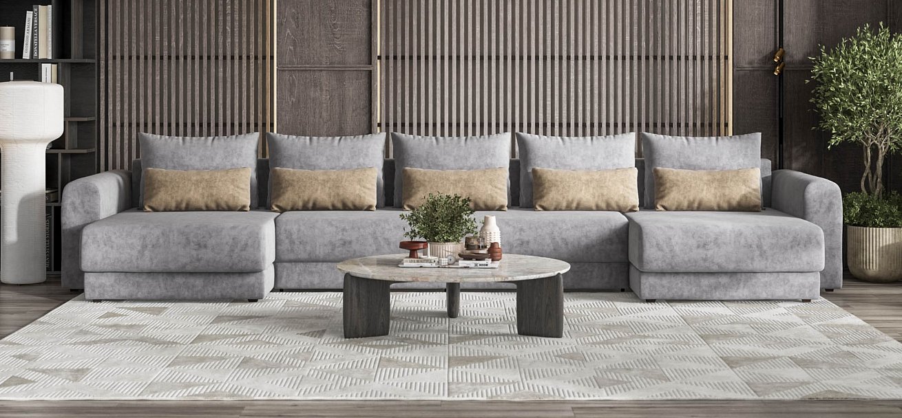 Модульный п-образный диван Ричмонд Модуль велюр Роял агат