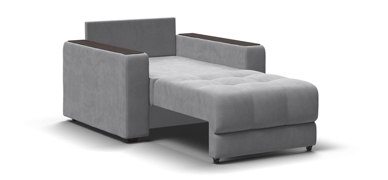 Босс кресло-кровать велюр Монолит сталь