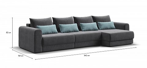 Модульный угловой диван Ричмонд Модуль Макс велюр Монолит серый 1