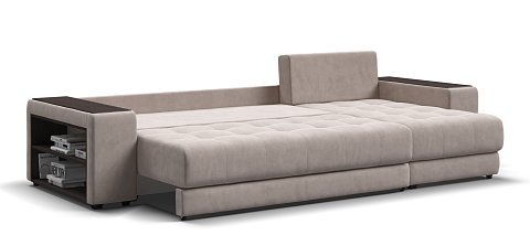 Угловой диван Дубай велюр Монолит латте, велюр Монолит аква 3