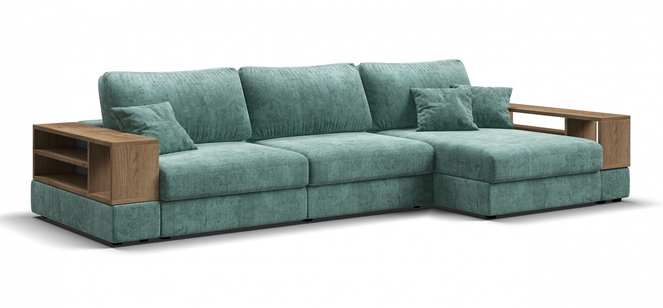 Угловой диван-кровать Босс Модуль ХЛ Шенилл Глосс минт