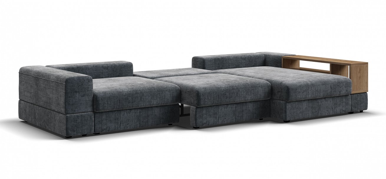 Угловой диван-кровать Босс Модуль ХЛ Шенилл Глосс карбон