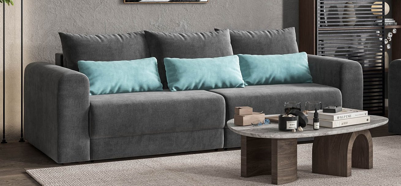 Модульный диван Ричмонд Модуль велюр Монолит серый