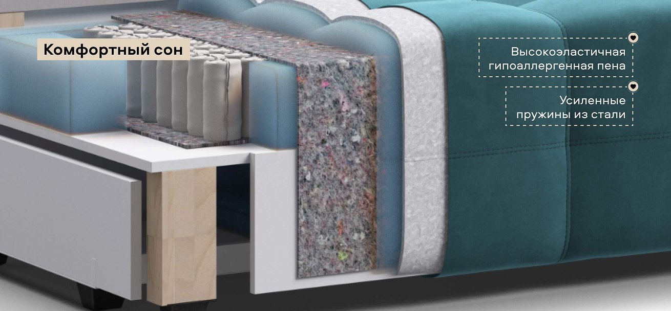 Диван Денди велюр Монолит зеленый