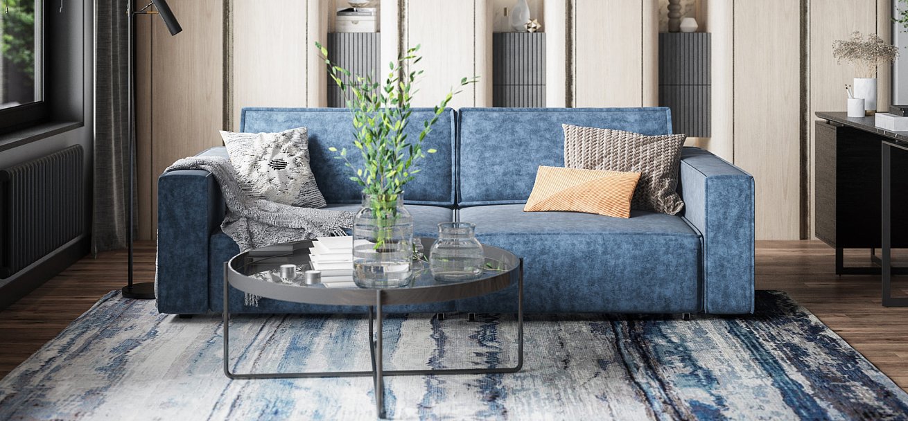 Диван Босс Софт Модуль велюр Роял синий