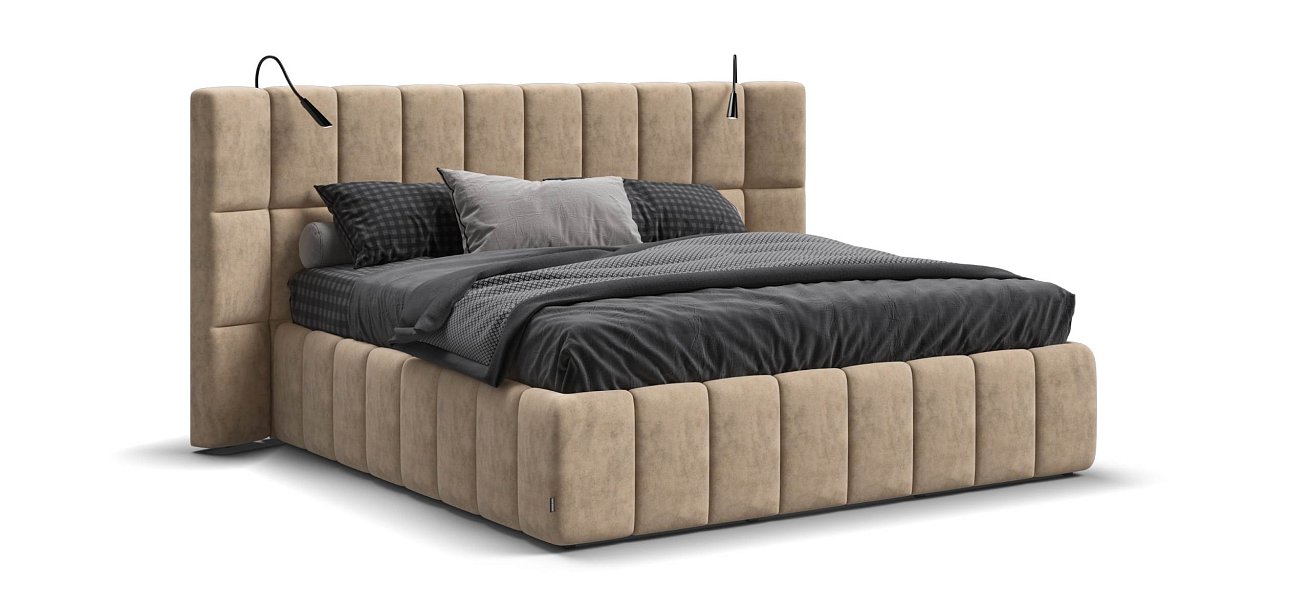 Босс ХО Кровать 180*200 велюр Роял шампань