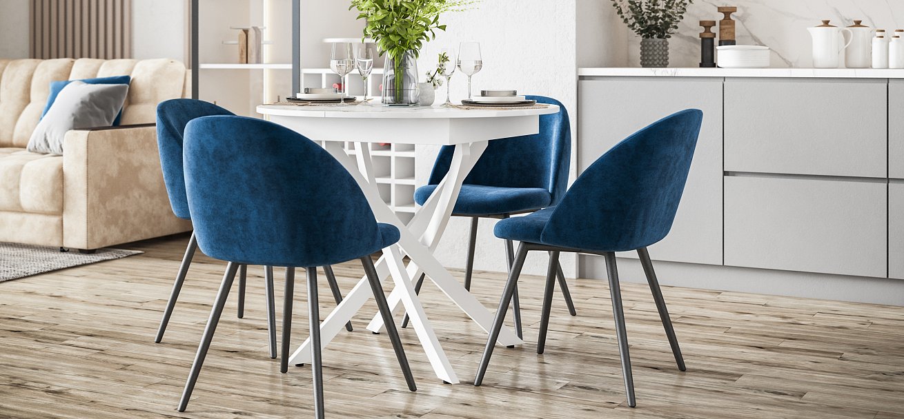 Стол Босс Ван Белый мрамор, Белый