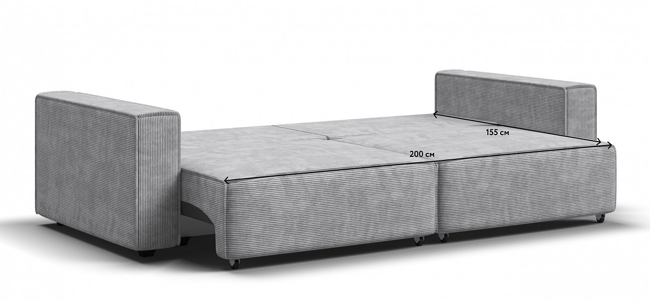 Диван Босс Софт Модуль Вельвет Корд серый