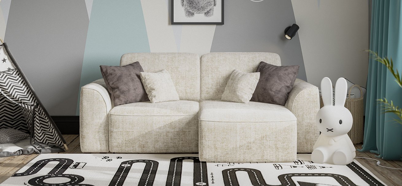 Угловой диван Кинг Модуль Шенилл Смарт кварц