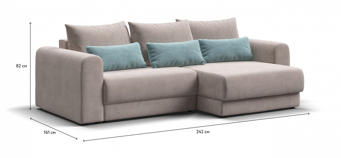 Модульный угловой диван Ричмонд Модуль велюр Монолит латте