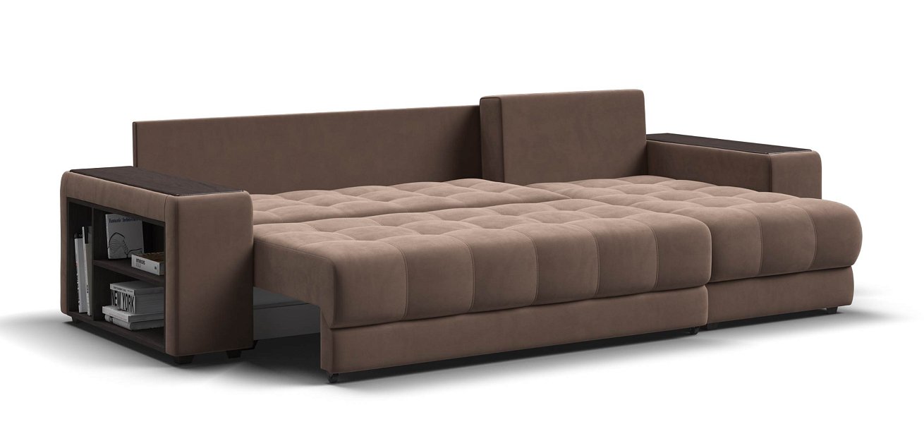 Угловой диван Босс ХЛ велюр Монолит мокко