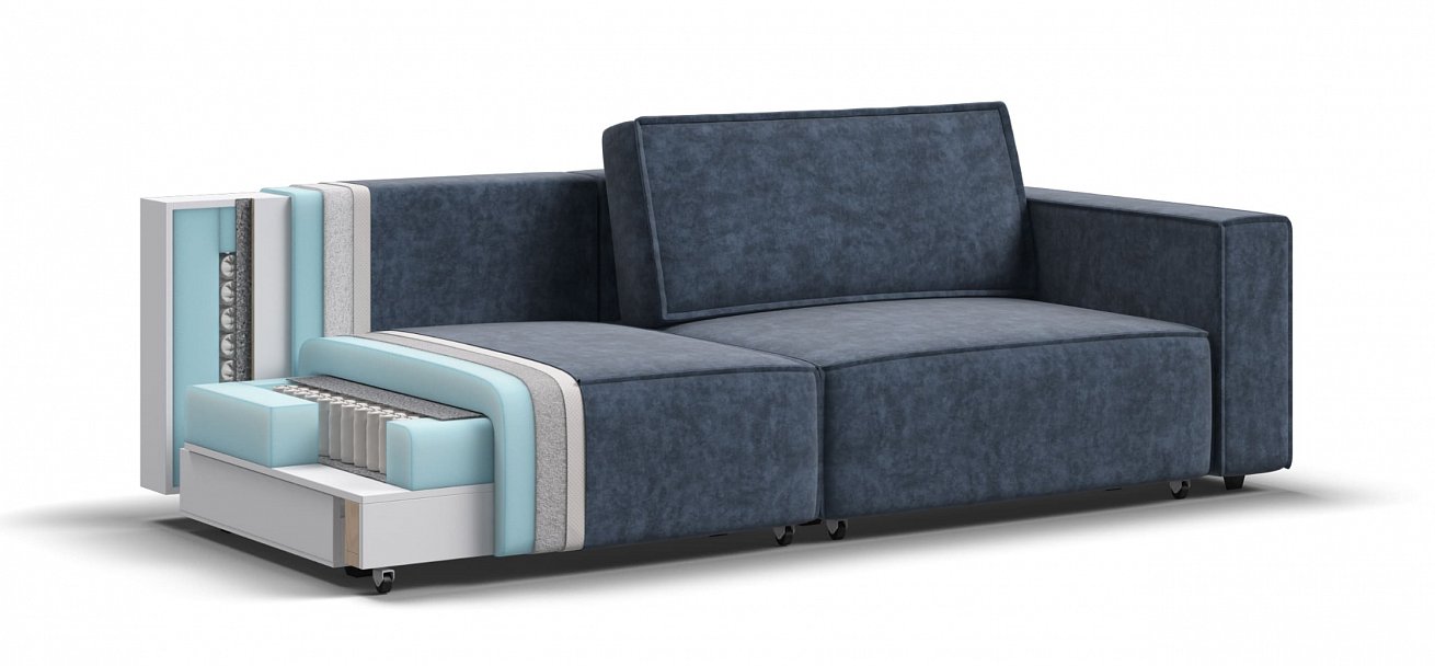 Диван Босс Софт Модуль велюр Роял синий