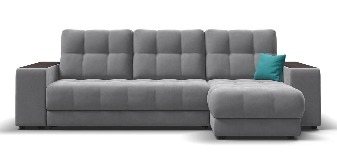 Угловой диван Босс ХЛ велюр Монолит сталь