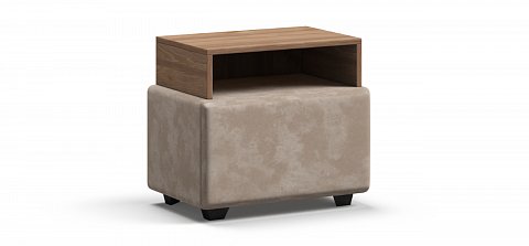 Тумба Босс велюр Алькантара пепел, Орех селект