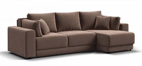 Угловой диван Босс Прайм ХЛ велюр Монолит мокко