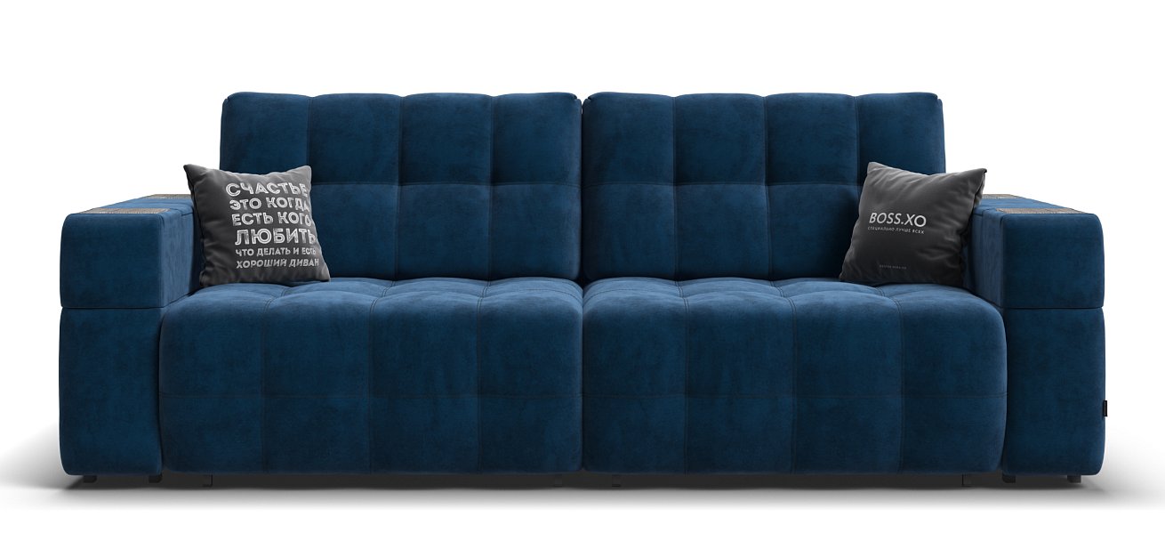 Диван Босс ХО велюр Монолит синий / Камень