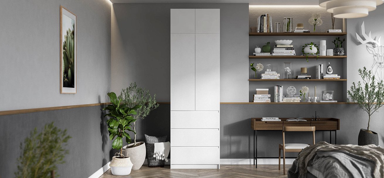 Идея 80 шкаф распашной 2Д+ящики Белый