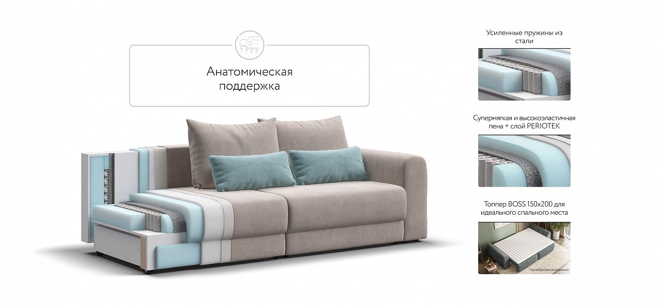 Модульный диван Ричмонд Модуль велюр Монолит латте