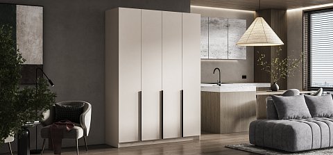 Босс Стандарт 160*220 шкаф распашной 4Д + ящики 01 Кашемир 2