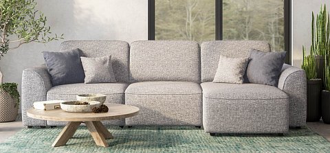 Угловой диван Кинг Рогожка Венто серый 2