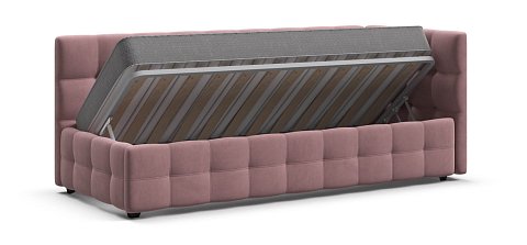 Босс Мини Кровать+ПМ 90*200 велюр Монолит розовый 3