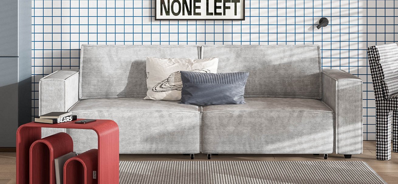 Диван Босс Софт Модуль Вельвет Корд серый