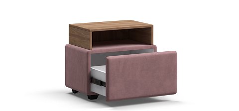 Тумба Босс велюр Монолит розовый, Орех селект 3