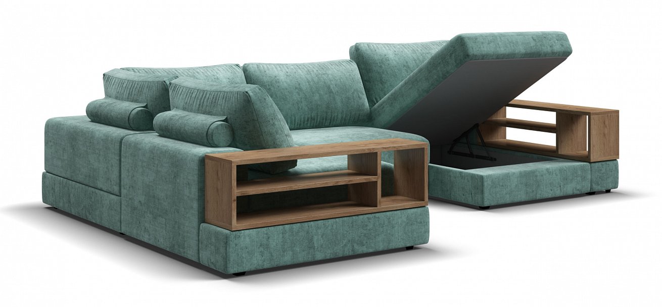 П-образный диван-кровать Босс Модуль Шенилл Глосс минт