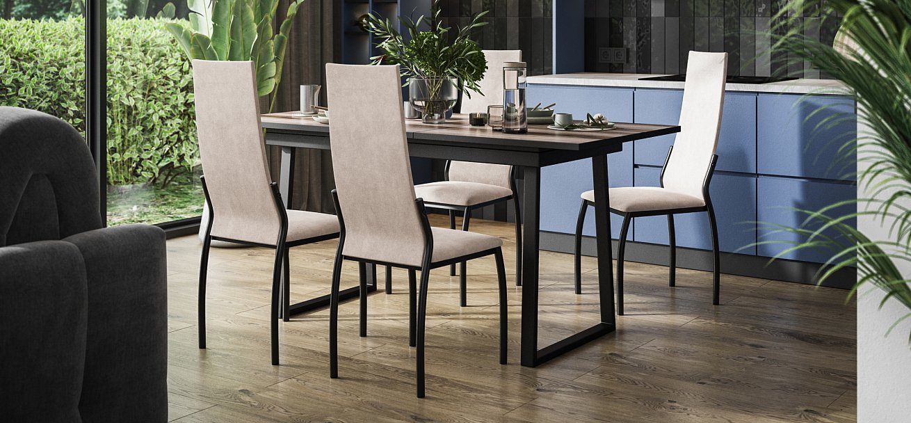 Стул АСТИ 2 шт. велюр Монолит Латте К., Чёрный