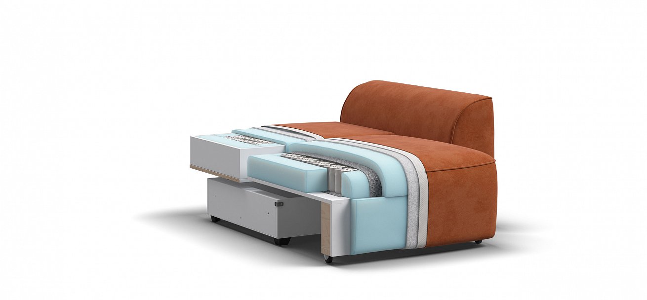 Кресло Кинг Модуль велюр Алькантара оранж