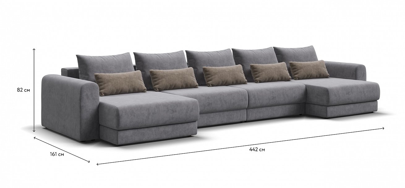 Модульный п-образный диван Ричмонд Модуль велюр Роял агат