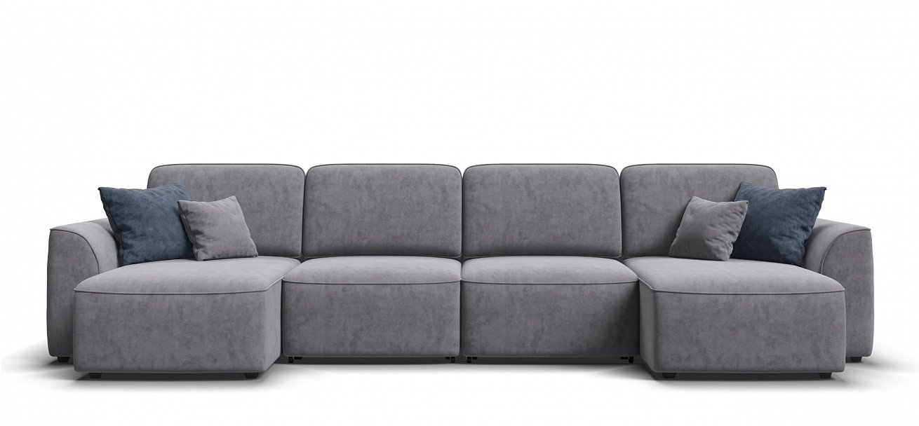 П-образный диван Кинг Модуль велюр Роял агат