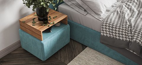 Тумба Босс велюр Монолит аква, Орех селект 2