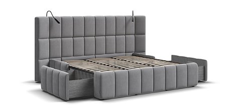 Босс ХО Кровать 180*200 велюр Монолит сталь 3