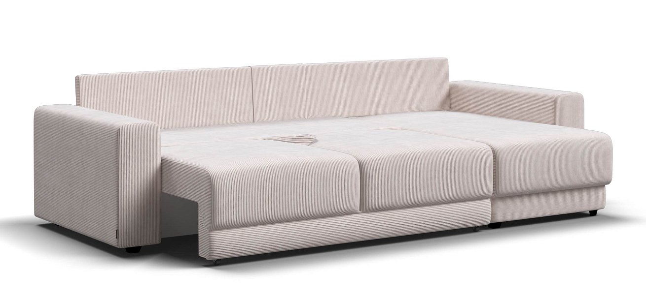 Угловой диван Босс Прайм ХЛ Вельвет Корд бежевый
