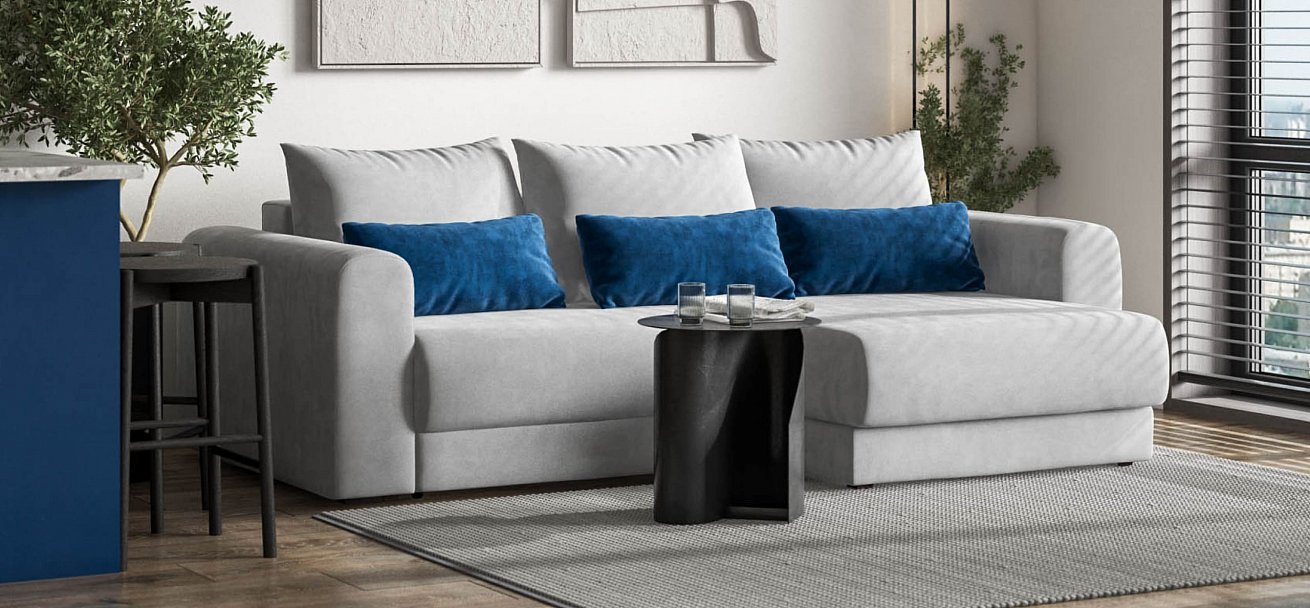 Модульный угловой диван Ричмонд Модуль велюр Монолит сталь