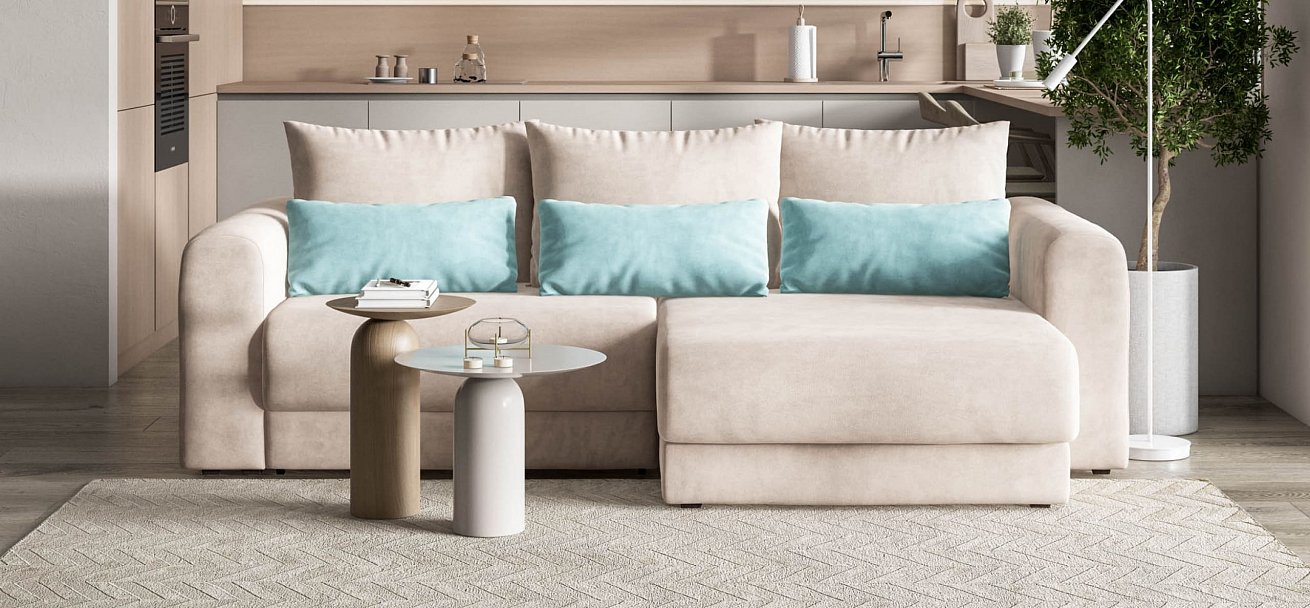 Модульный угловой диван Ричмонд Модуль велюр Монолит латте