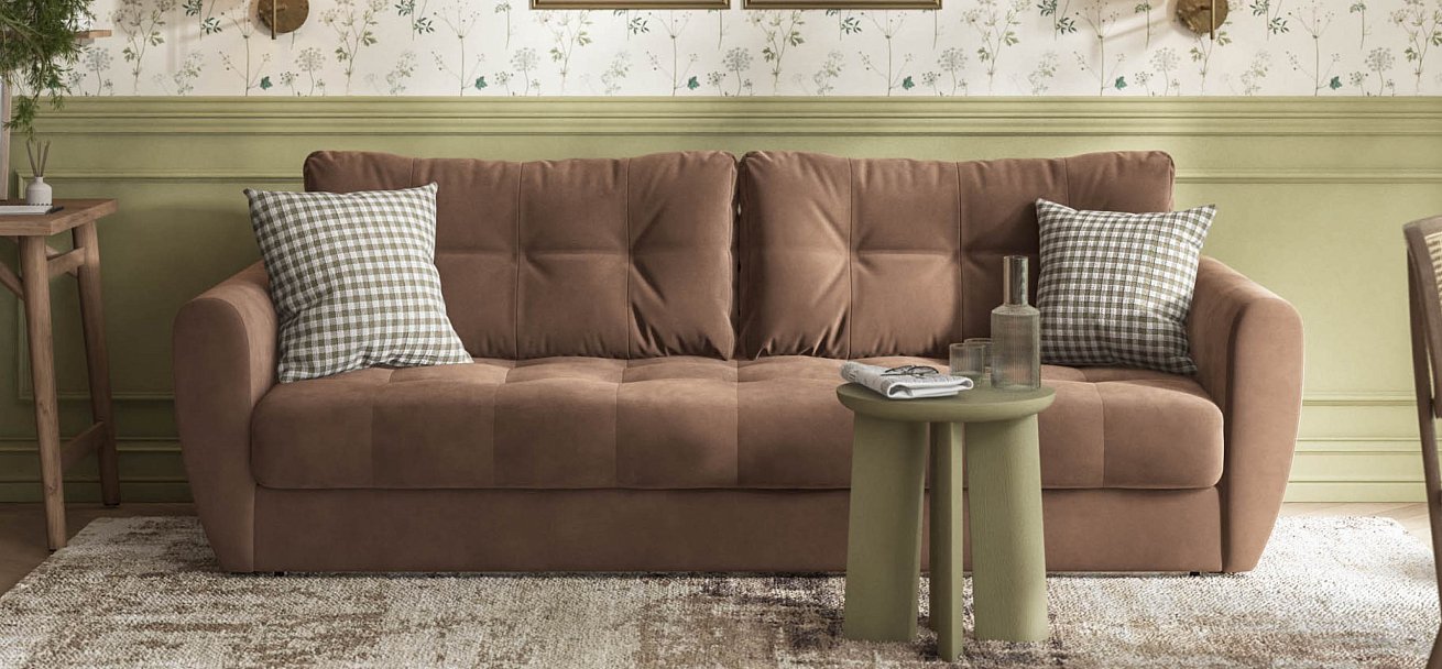 Диван Престон велюр Монолит мокко