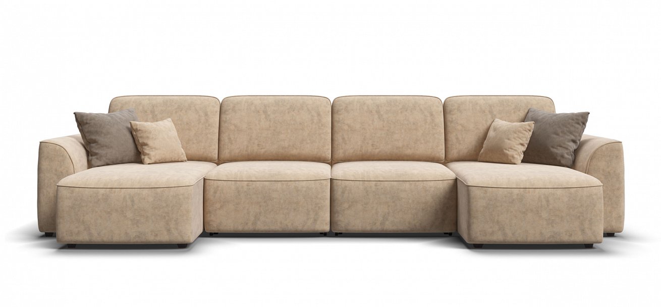 П-образный диван Кинг Модуль велюр Роял шампань