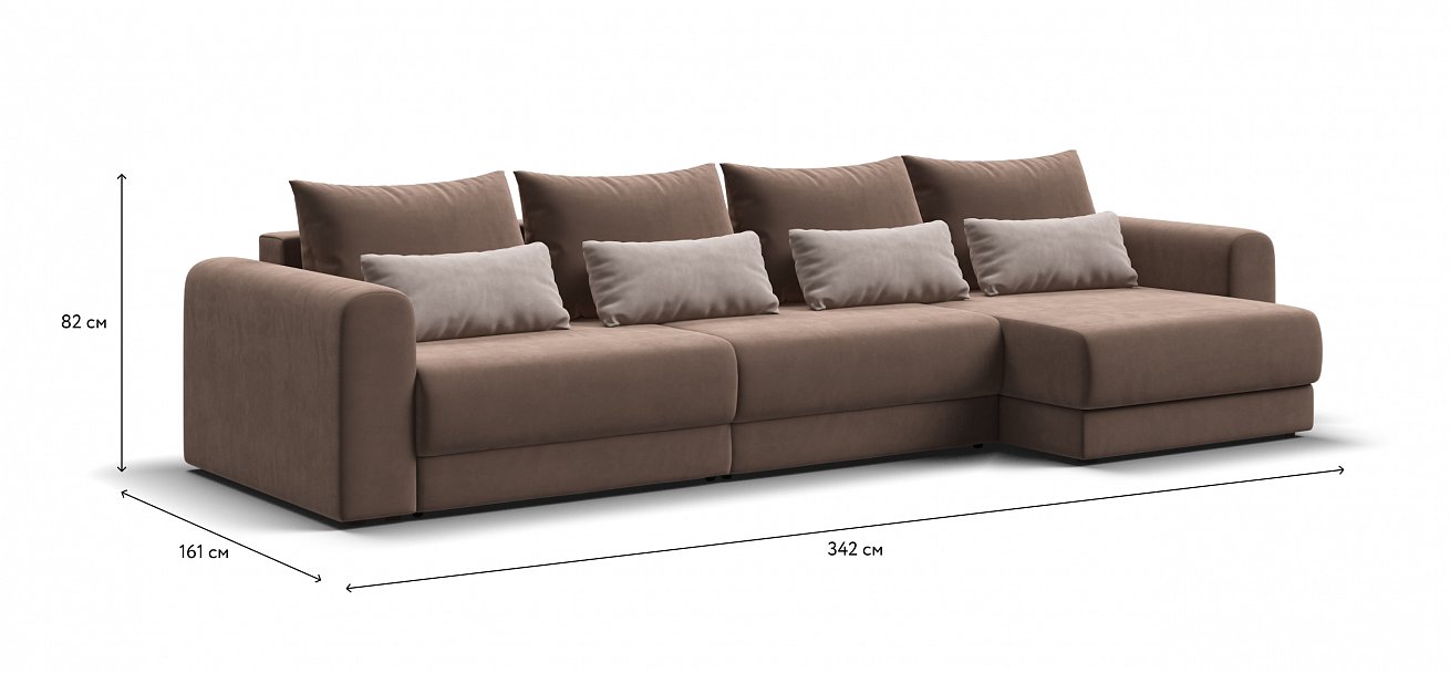 Модульный угловой диван Ричмонд Модуль Макс велюр Монолит мокко