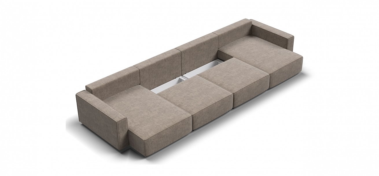 П-образный диван Босс Софт Модуль велюр Роял тауп