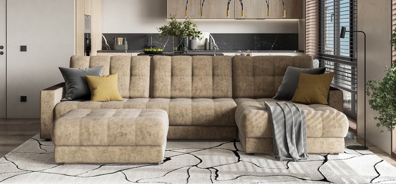 Угловой диван Босс Макс велюр Роял тауп