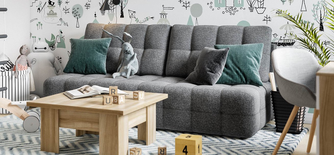 Диван Босс Мини Рогожка Мальмо серый