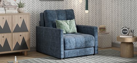 Босс Лофт кресло-кровать велюр Роял синий 2