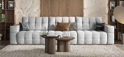 Диван Босс ХО Макс велюр Монолит сталь / Дымчатый Крафт 2