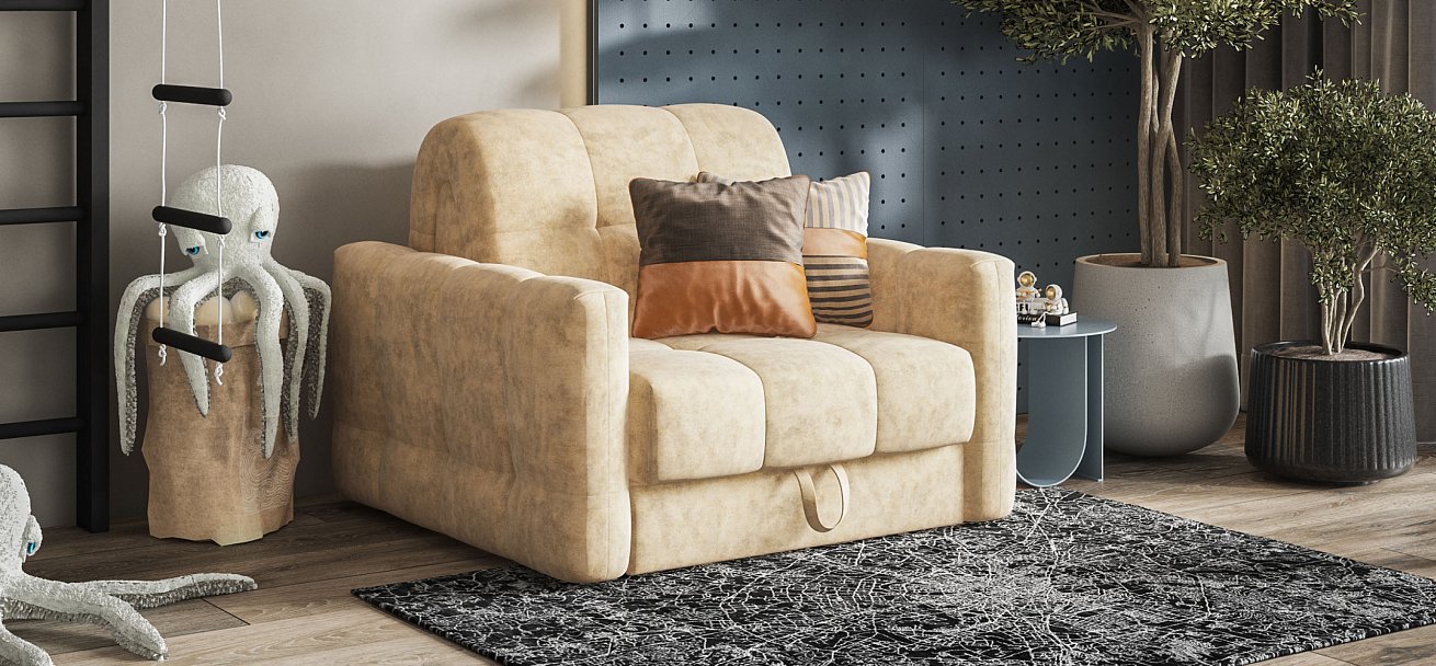 Босс Слип кресло-кровать велюр Роял шампань