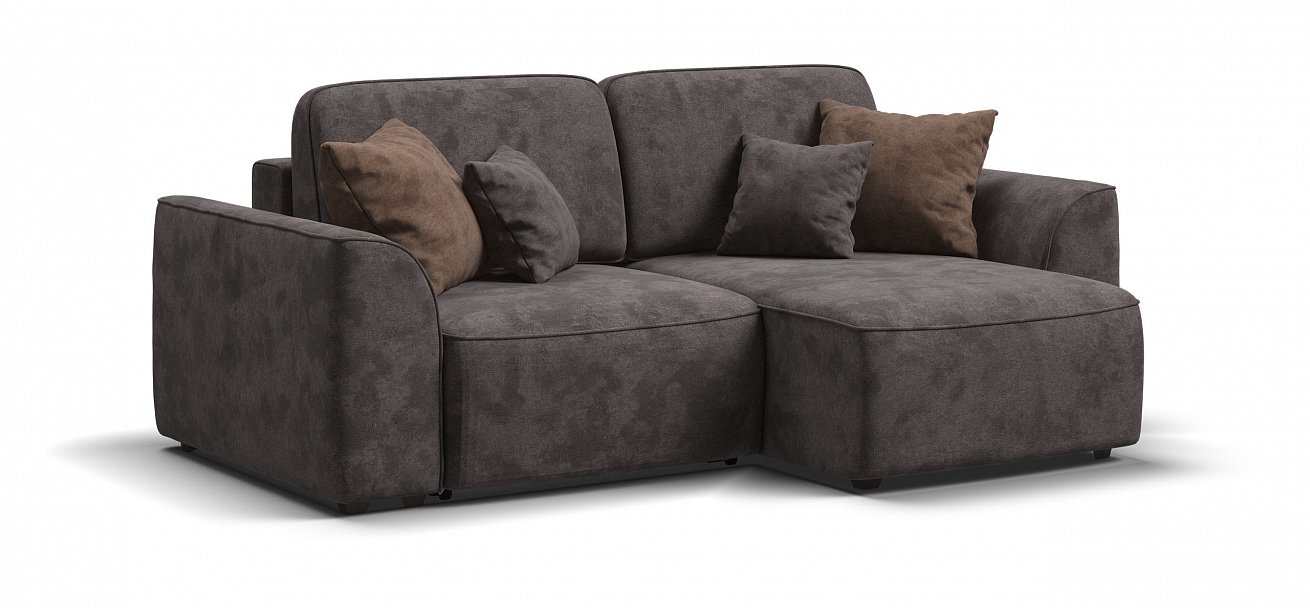 Угловой диван Кинг Модуль велюр Алькантара серый
